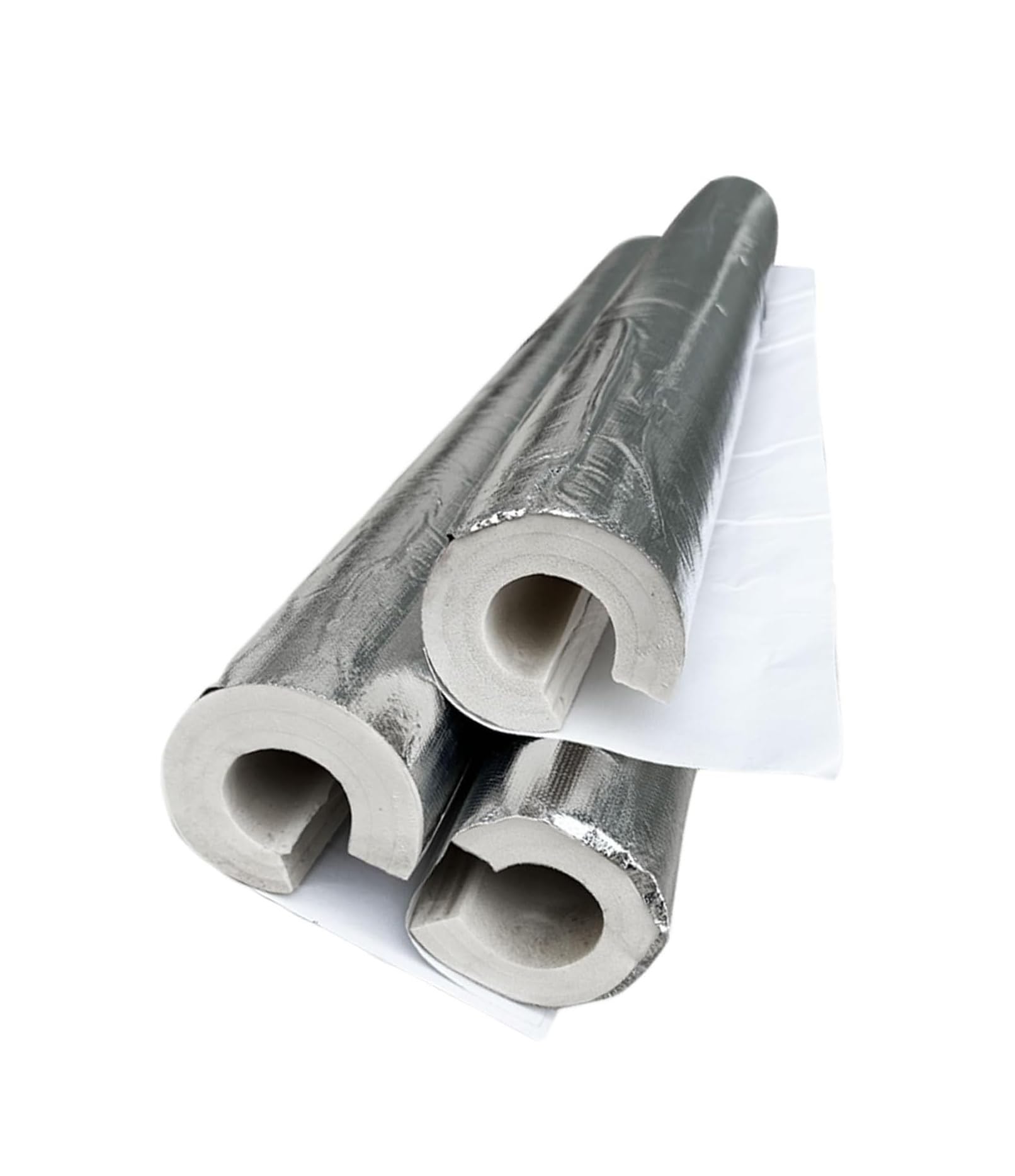 Envoltura aislante de tuberías de espuma autoadhesiva, tubo de papel de aluminio de identificación de 4/5 "a 4-1/2" for tuberías de agua fría y caliente, 1 Uds.(ID 4-1/2″xT 1-1/5″)