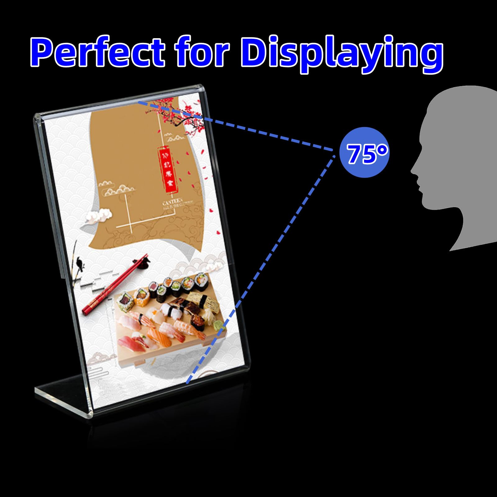 Ourui A5 Acrylic Sign Holder, 3 Pack Clear Display Table Sign Stand - Image 4