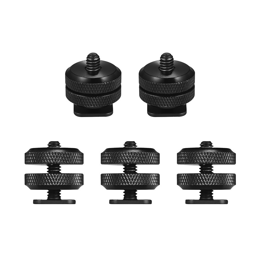 Andoer 5pcs Camera Hot Shoe Mount to 1/4Inch-20 Tripod Screw Adapter Flash Shoe Mount for DSLR Camera Rig