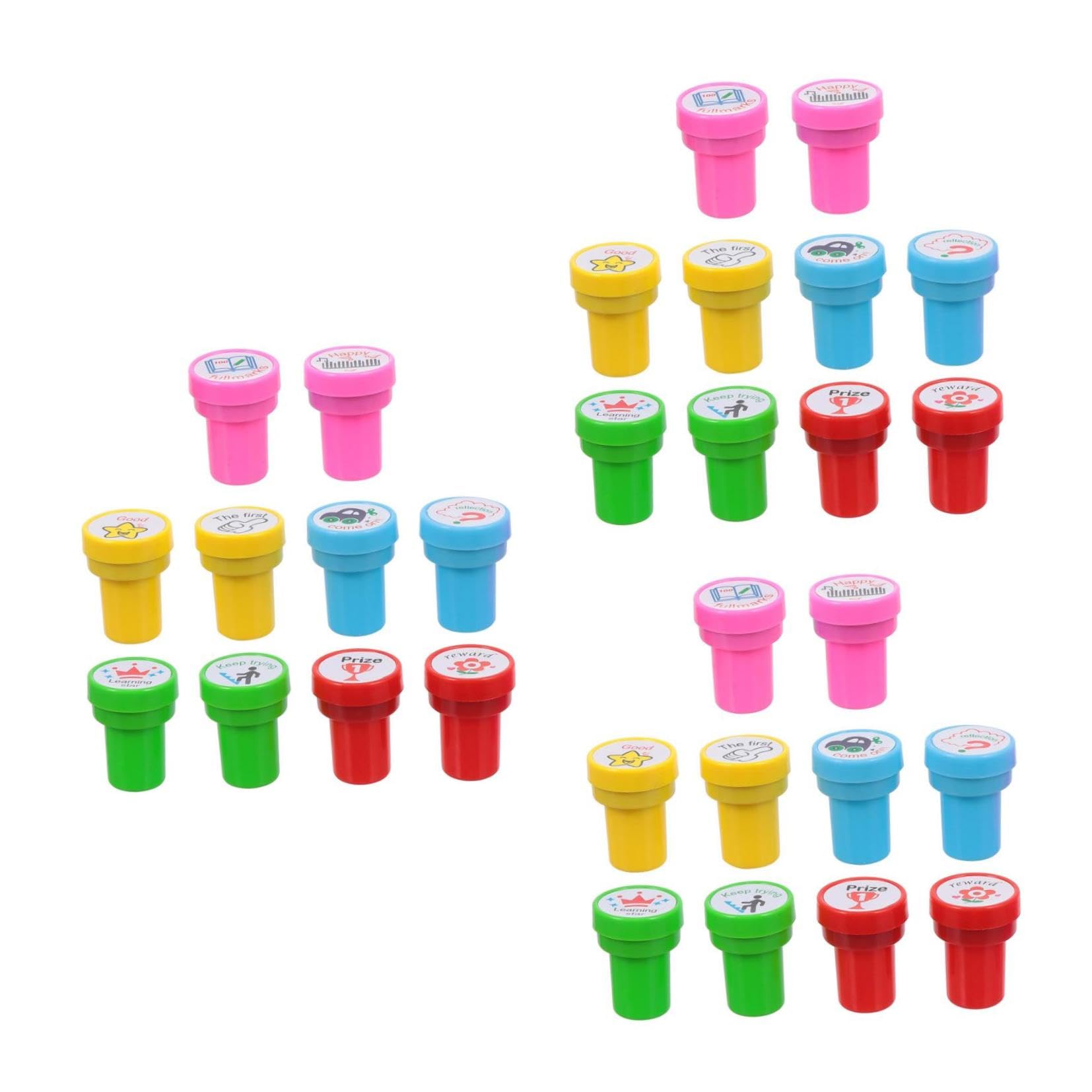 OSALADI 3 Set Timbro Sigillo Carino Tamponi Per Timbri Per Timbro Premio Pre-Inchiostro Timbro Premio Giocattolo Timbro Incoraggiamento Timbro Colorato Timbro Timbro 10 pezzi*3