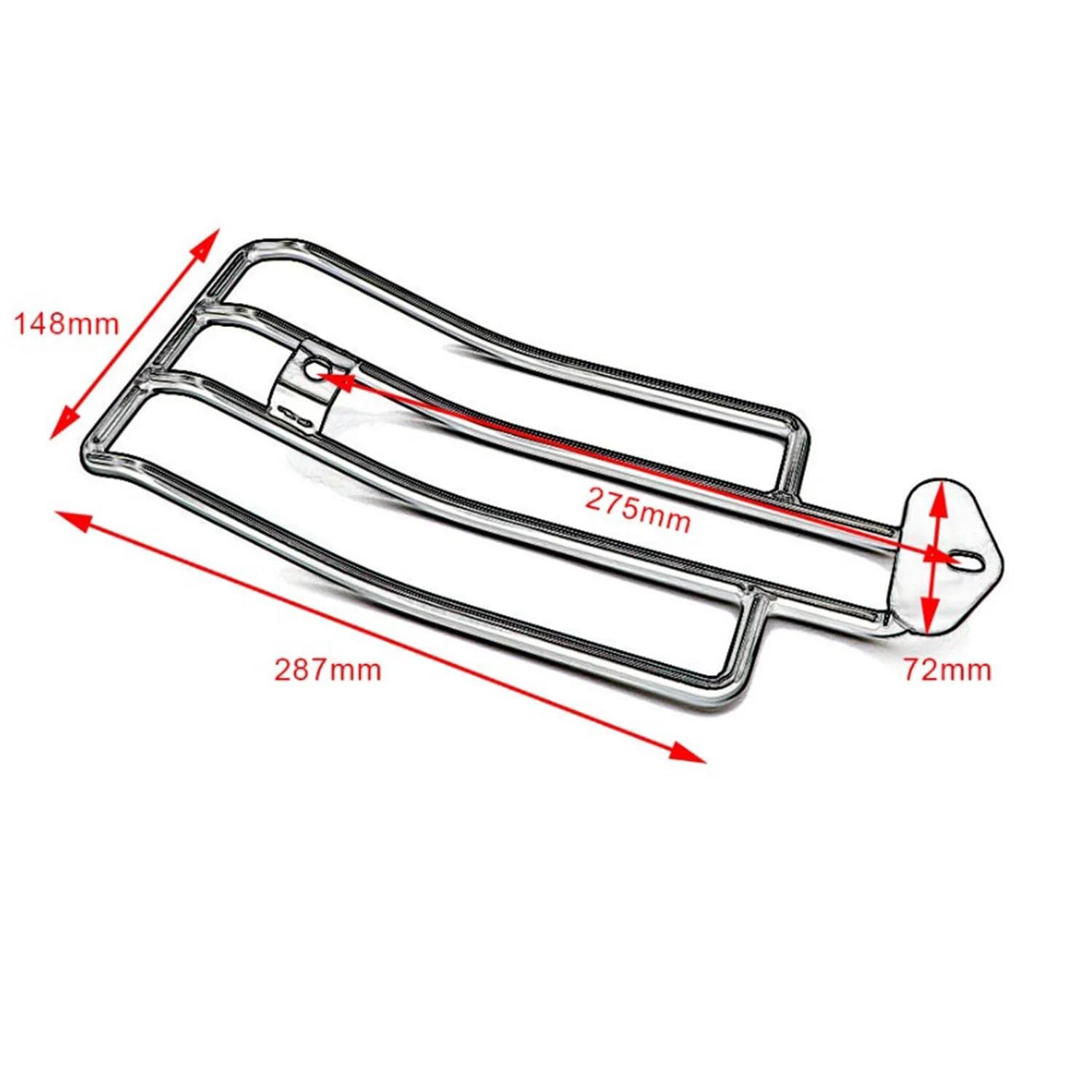 Für Harley Für Sportster XL 883 1200 1985-2003 Motorrad Hinten Solo Fender Sitz Gepäck Rack Unterstützung Regal Motorrad Gepäck Rack(Chrome)