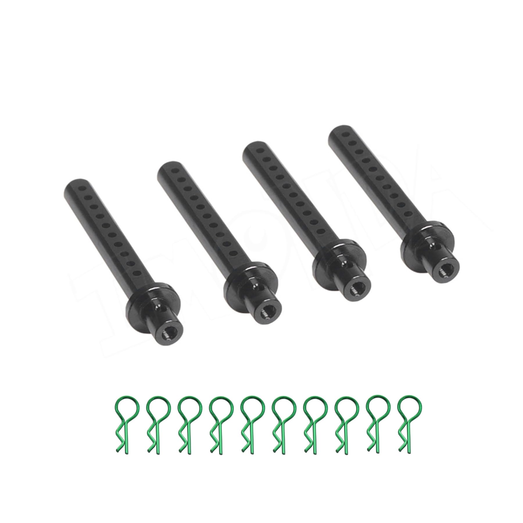 AMK Aluminum Alloy 1/10 RC Body Mounts SCX10 Shell Posts Mounting with 10Pcs Pull Tabs for Axial Capra Wraith Ryft TRX6 HSP HPI Redcat Gen7 CC01 SMT Spare TRX4 Upgrades (Black)