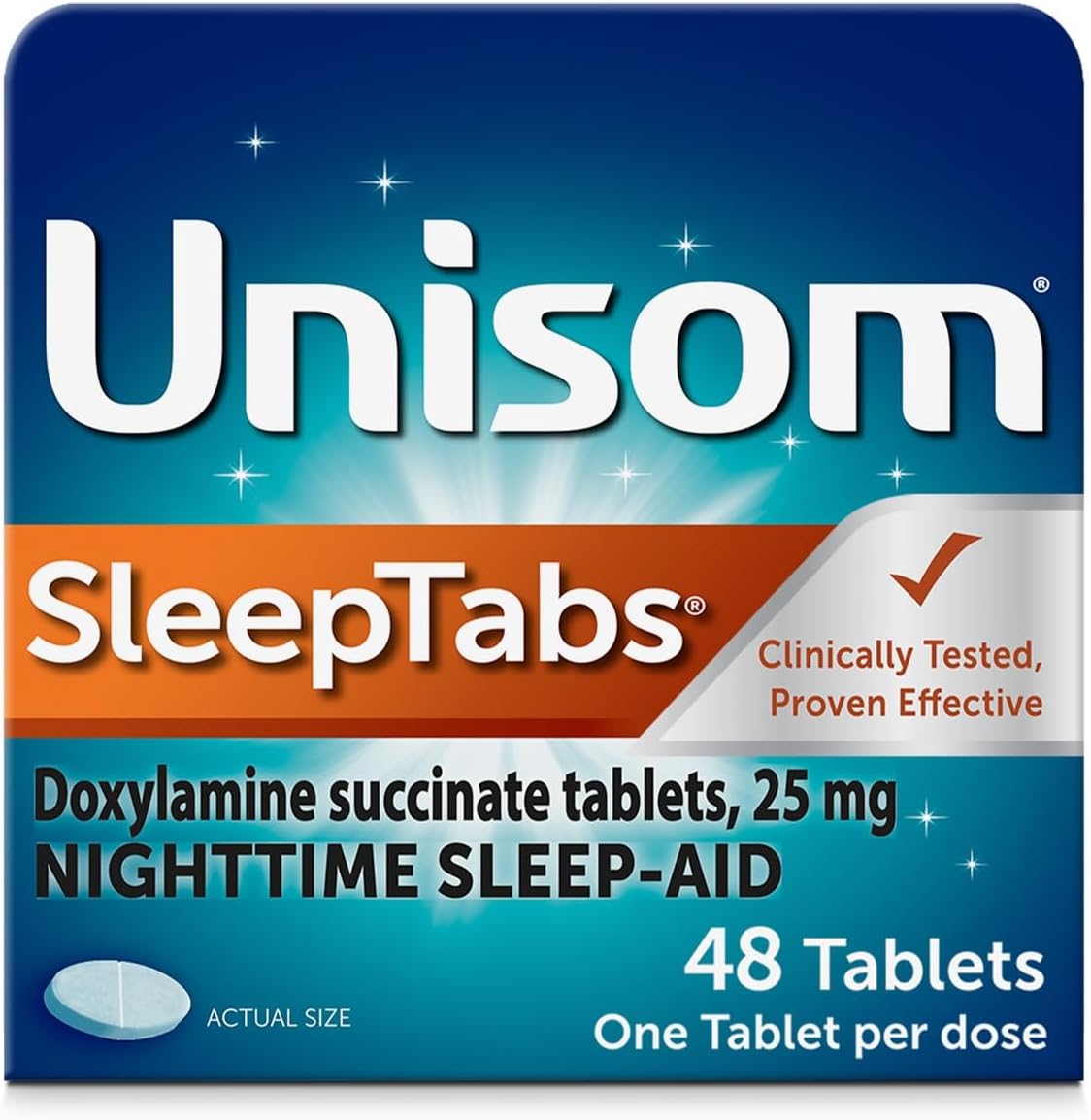SleepTabs, Nighttime Sleep-aid, Doxylamine Succinate, 48 Tablets