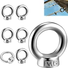 6Pcs Dado a Occhiello, M6 Dado a Occhiello, Dado di Sollevamento, Bullone per Occhio di Sollevamento, M6 Dado a Occhiello in Acciaio Inox, Dado di Sollevamento in Acciaio Inossidabile
