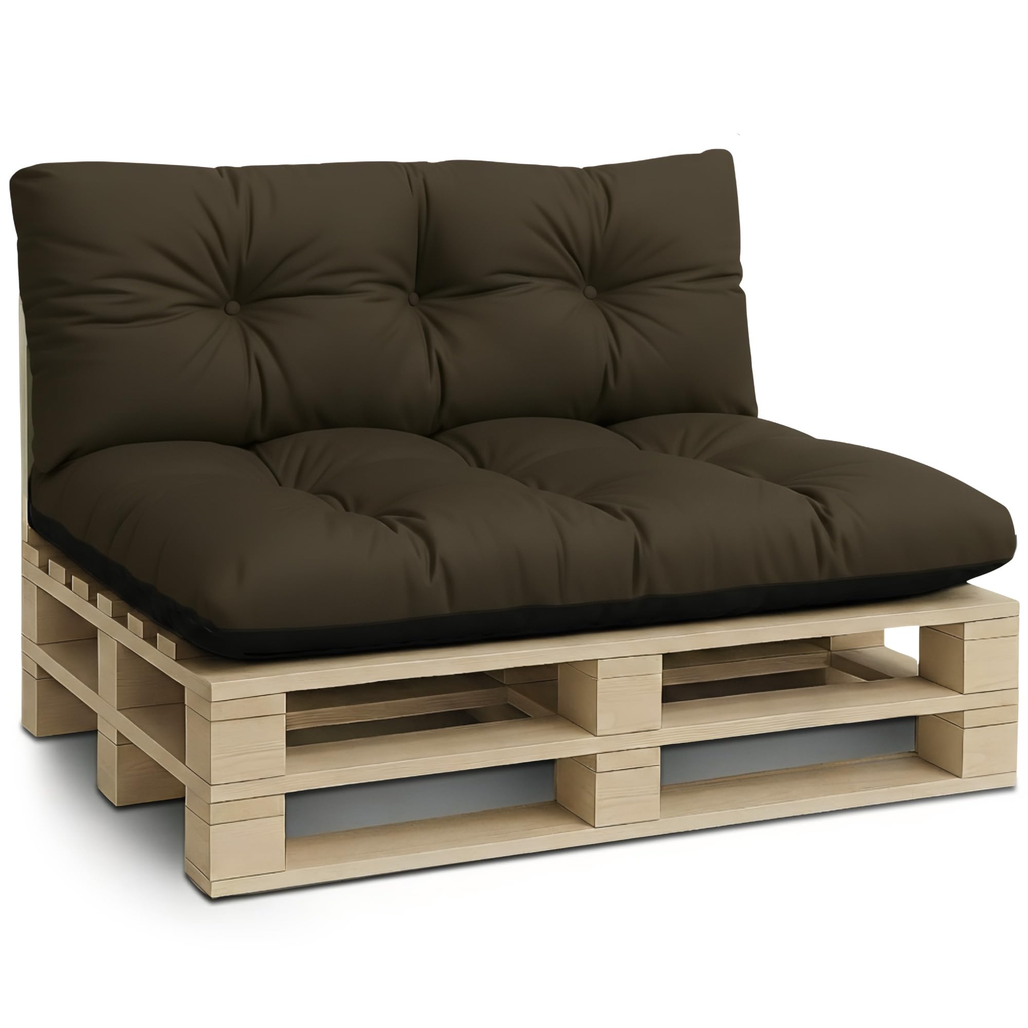 Amazinggirl Palettenkissen Outdoor Kissen 2er-Set Palettenkissen - Auflagen für Paletten Europaletten Palettensofa und Palettenmöbel Palettenpolster Outdoorkissen Gartenkissen Braun