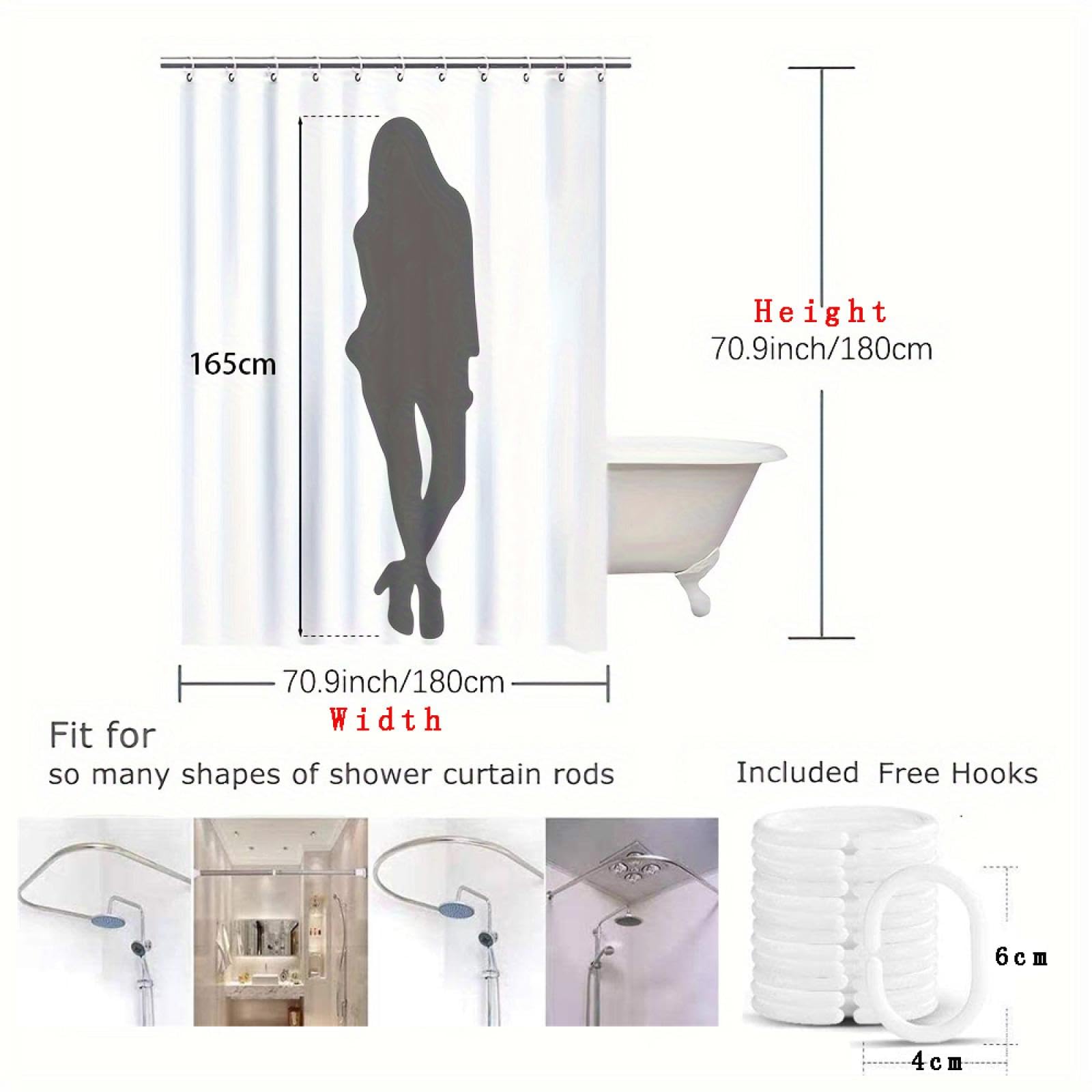 Rideau de Douche à Motif géométrique Moderne pour la décoration de Salle de Bain, Design Orange, Bleu et Beige, imperméable 240x213cm/(WxH)