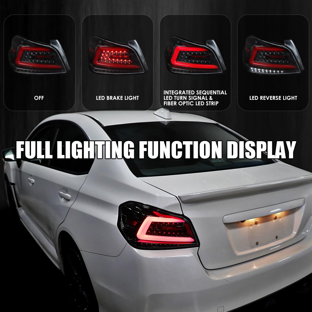 Amazon.com: SPEC-D TUNING Jet Black LED Tail Lights w/Red