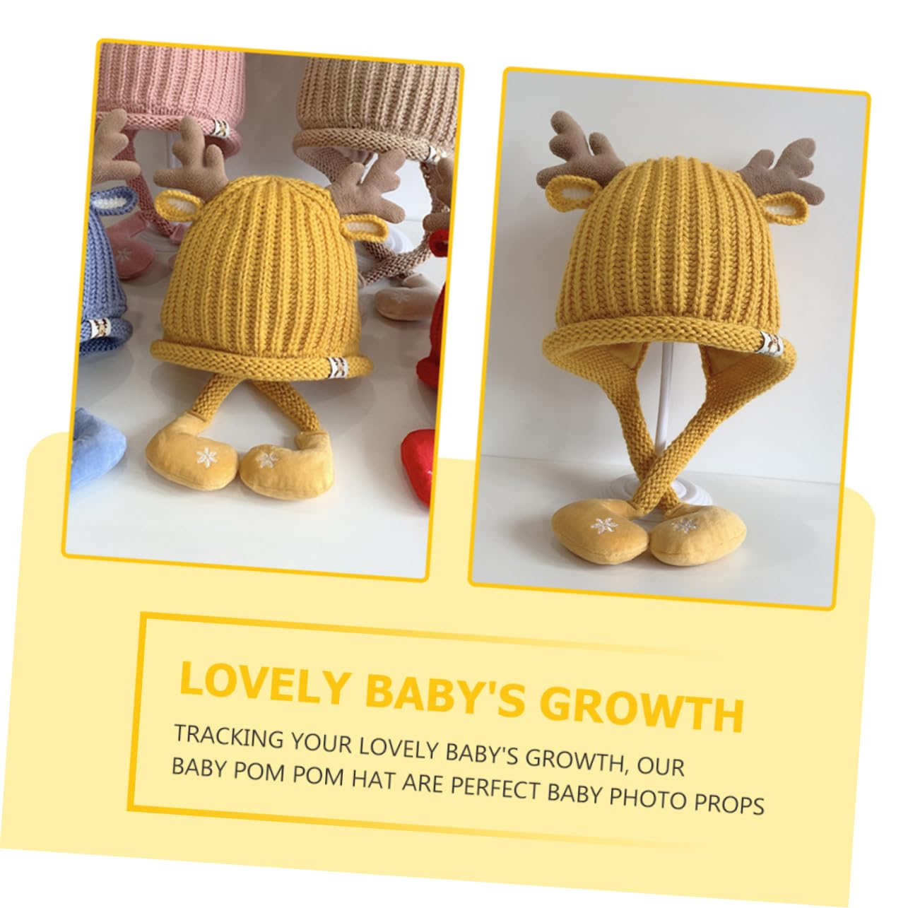 IMIKEYA 3St Strickmütze Weihnachtsmütze für Kinder roter Kopfschmuck Babymützen Kinder wintermütze Kostümhaube Mützen für Babys Baby Bommelmütze Wintermütze Foto Warmer Hut