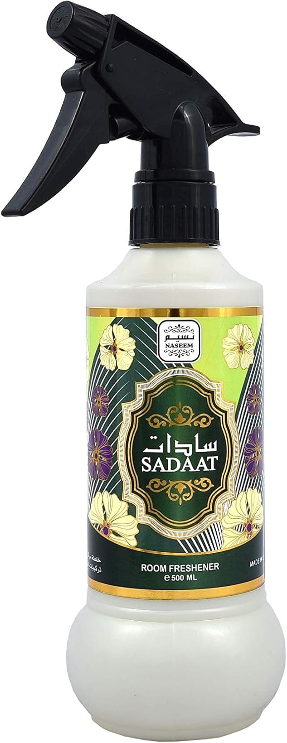 Naseem Sadaat Air Freshener Spray 500 ml - Long Lasting Room & Car Freshener, Subtle Fragrance for Home, Office, Mattresses & Fabrics, Odor Neutralizer, Refreshing Air Mist