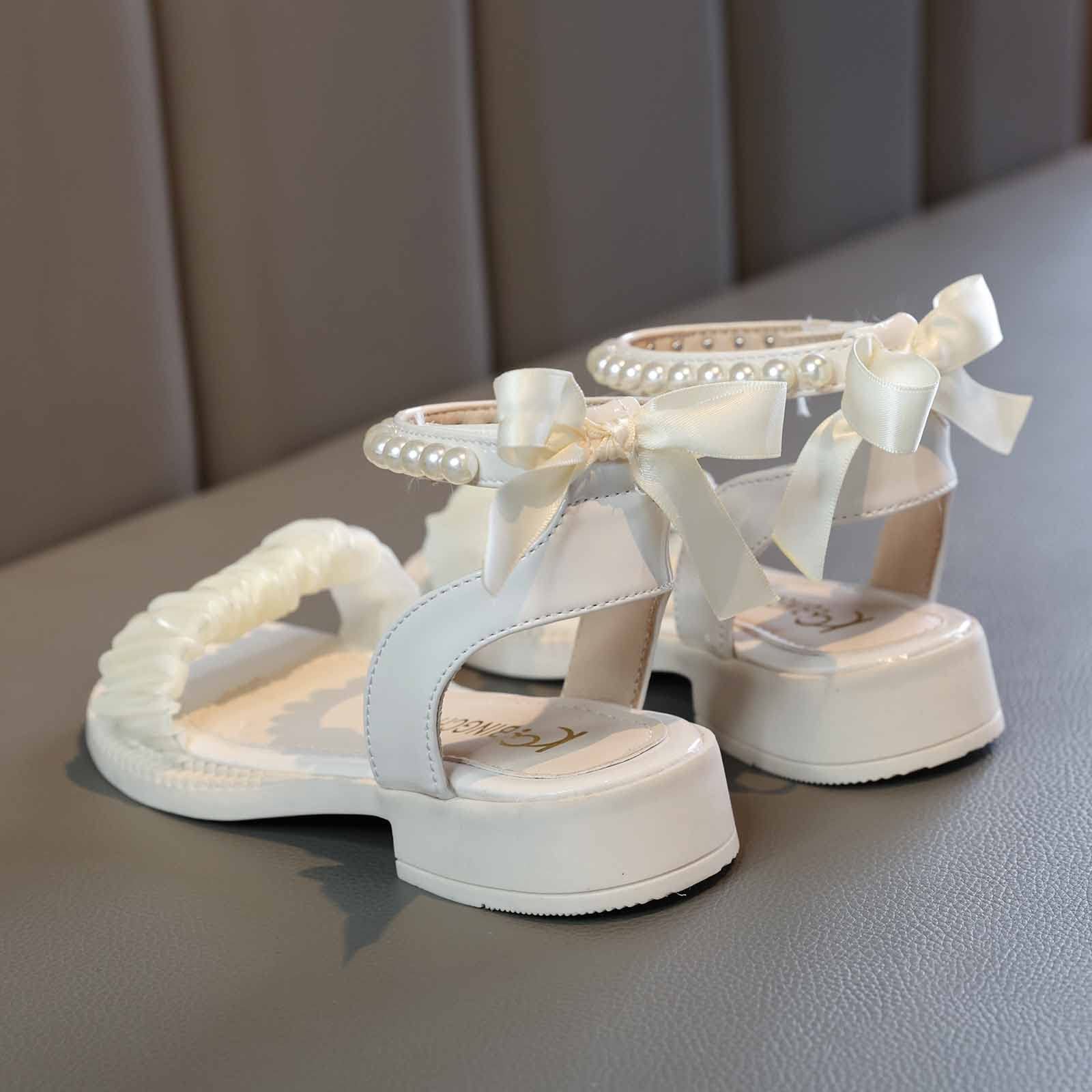 YHQZNLXQ ły dziewczę Generisch Open Toe Pasek na kostce Buty wyjściowe Wesele dla małych dzieci Princess Shoes Maluch niemowlęcy