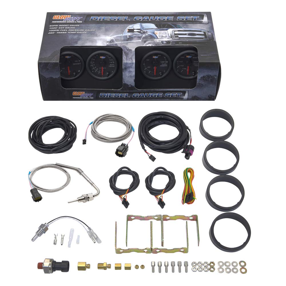 GlowShift Black 7 Color 1500 F Pyrometer Exhaust Gas Temperature EGT