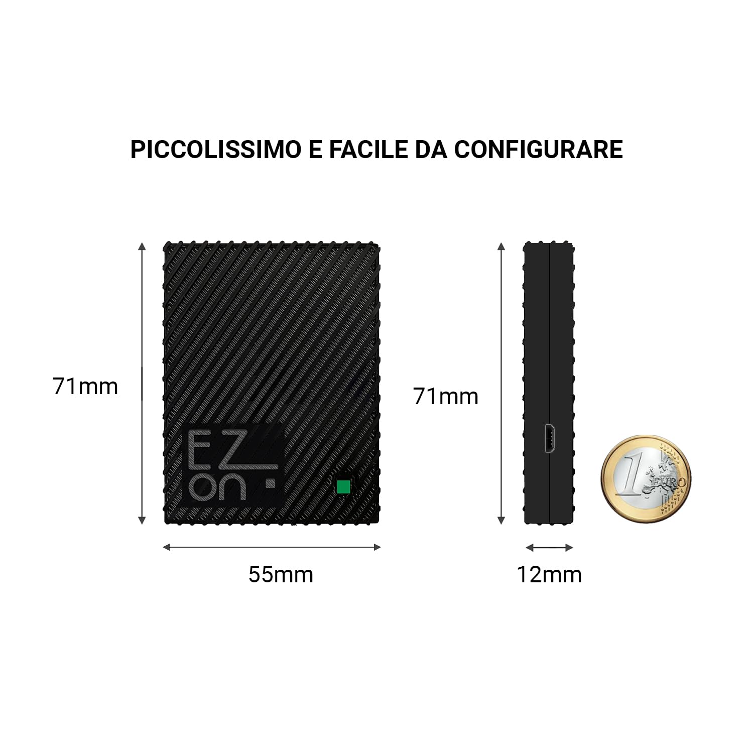 Ezon Smart Home - Mini Hub - Hub Smart per il Controllo Remoto e/o Vocale dei Dispositivi Domotici Ezon.io con Alexa e Google Home