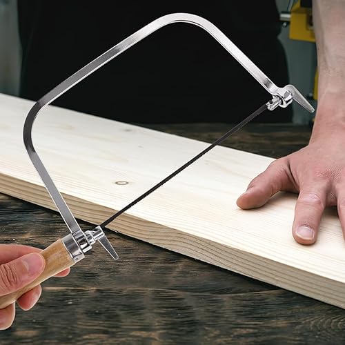 Miniatura 9 de DOITOOL Sierra tallada con mango de madera dura de 12 pulgadas Mini marco de sierra de afrontamiento para carpintería y corte de madera precisión