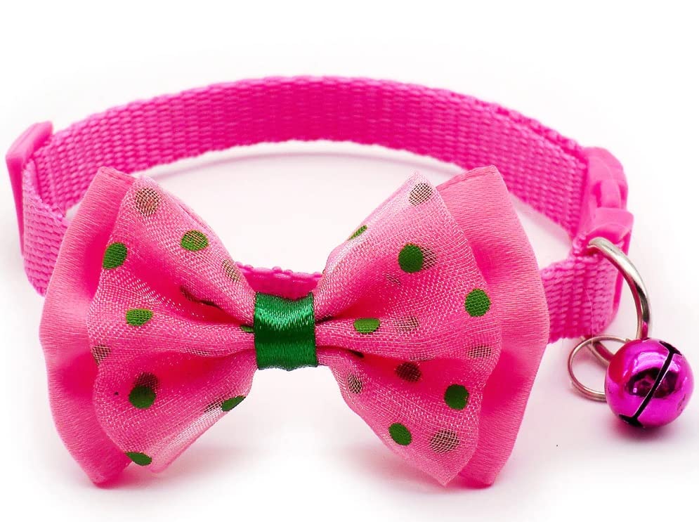 RvPaws Cat Collars Color Full with Bell and Bow, Kitten and Small Dogs Soft Adjustable Collar Safe, Solid and Protection for Cats and Puppies, Cute Kitty Neckband with Bow Design (Rose Color) (B0B97VD8QK) Amazon Price History, Amazon Price Tracker