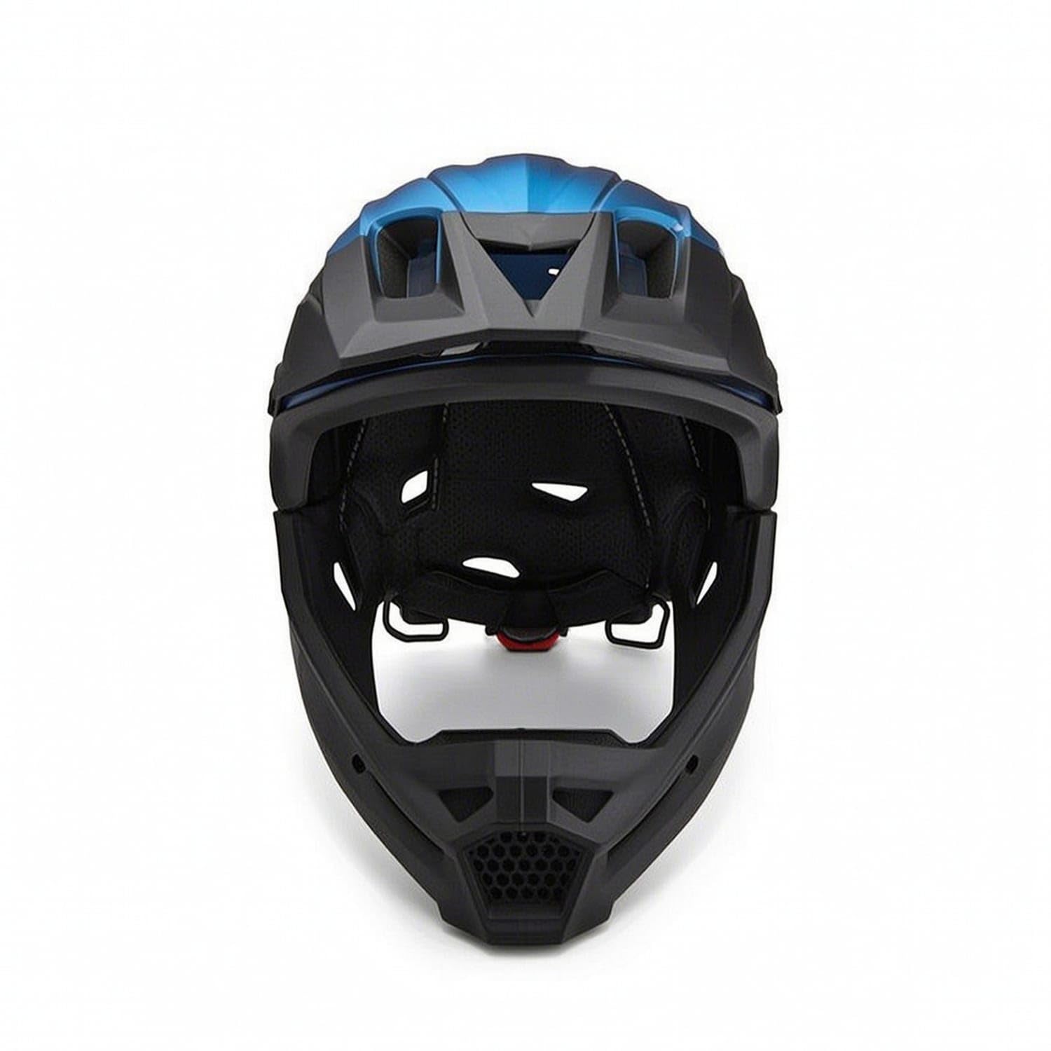 Vented Full-Face Cycling Helmet Aerodynamic Helmet with Chin Guard Adjustable Ventilated for Adults, Teens, Mountain Biking, Downhill Riding, Black Blue-image-37