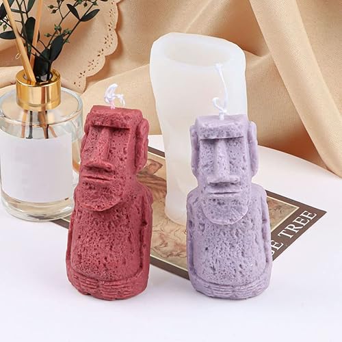 Miniatura 8 de Didiseaon Moldes para velas de estatua de isla de Pascua moldes de silicona para velas de bricolaje moldes de resina epoxi moldes de jabón para cera