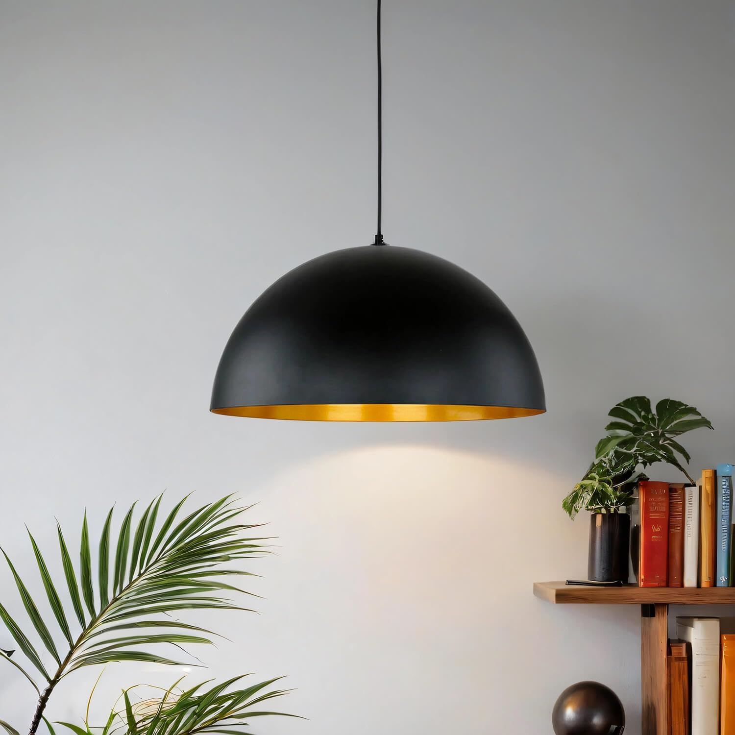 Suspension industrielle or noir mat Ø50cm ronde construction légère E27 salle à manger salon loft lampe à suspension industrielle lampe suspendue