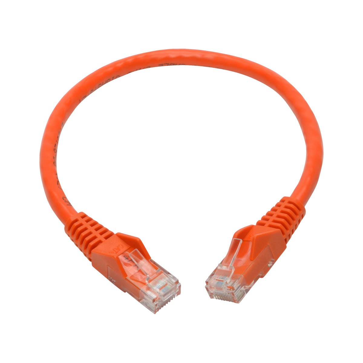 Tripp Lite Cat6 Gigabit Ethernet Snagless Molded Patch Cable UTP Orange RJ45 M/550Mhz 1Ft 1' (N201-001-OR)