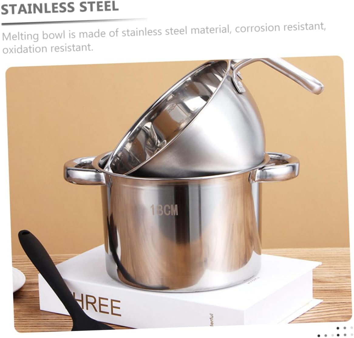 Double Boiler Pot Stainless Steel Melting Pot for Cheese Chocolate Easy Clean Compact Design Kitchen Gadget