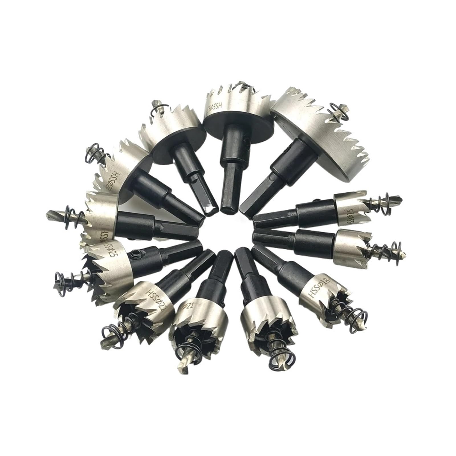Set Di 12 Seghe A Tazza HSS Da 15-50 Mm, Punte Da Trapano In Acciaio Rapido, Corona Di Foratura For Utensili Da Taglio In Acciaio Inossidabile, Lega E Legno(15PCS 15-53mm)