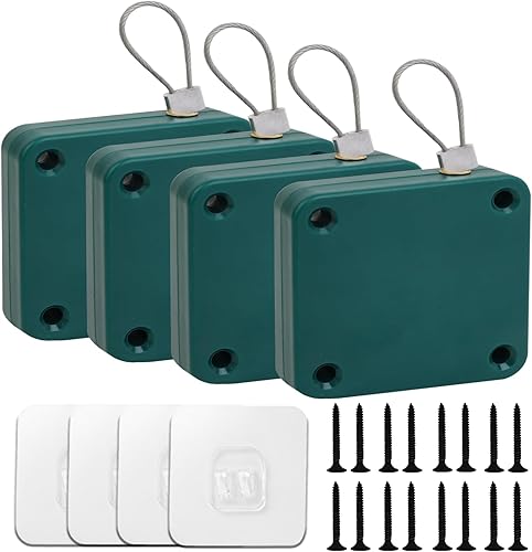 Miniatura 10 de Cierrapuertas automático mejorado sin perforaciones de 35.27 oz, cierre de puerta de tormenta, pantalla deslizante para puerta automática con cordón