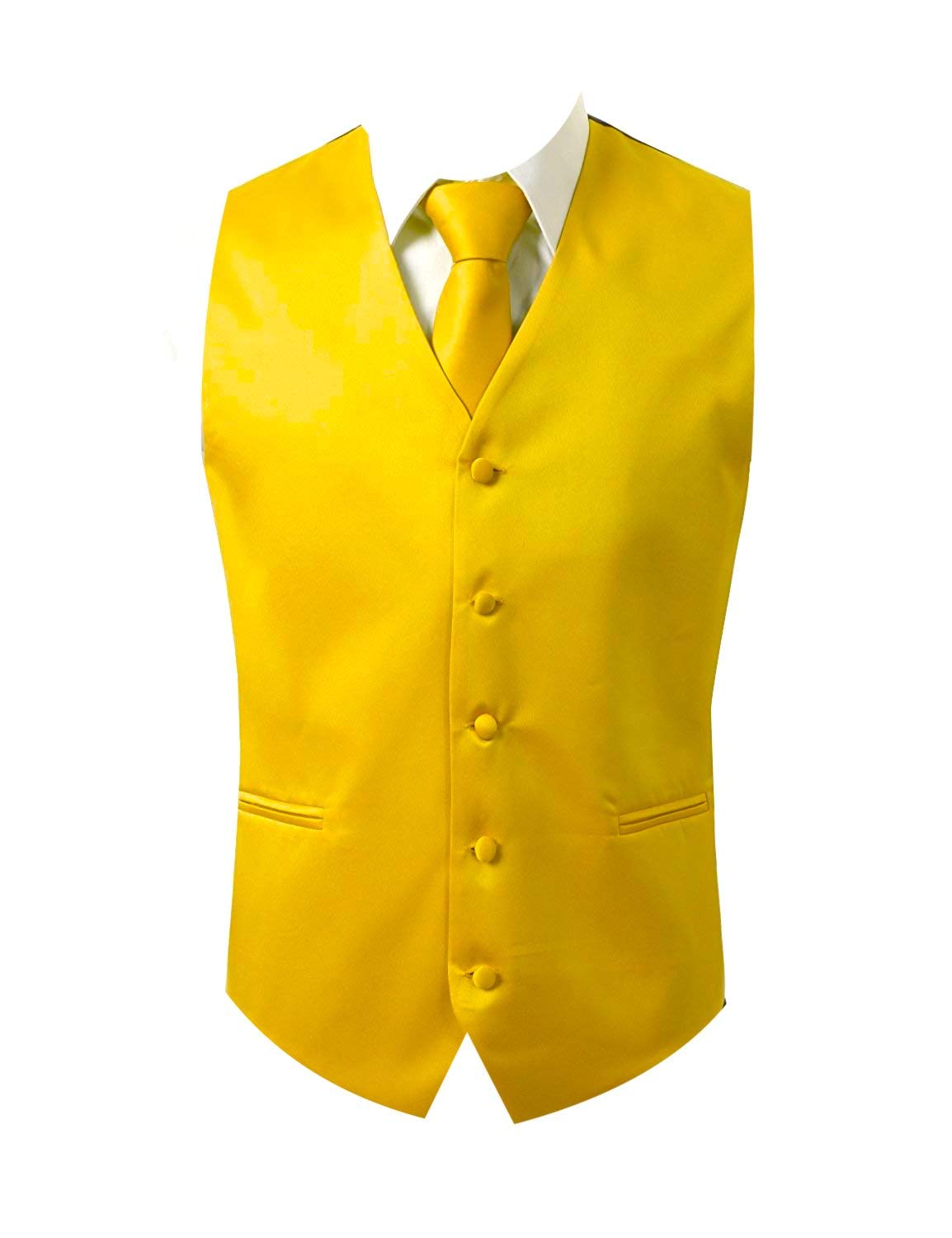 Brand Q3pc Men's Dress Vest Necktie Pocket Square Set for Suit or Tuxedo