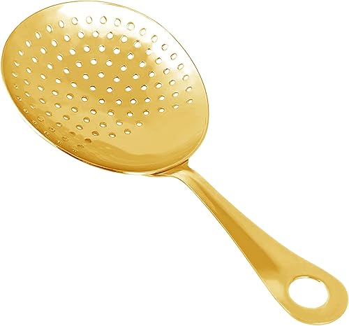 Miniatura 9 de Homestia Julep - Colador de barra de acero inoxidable, cuchara de cóctel para uso doméstico o comercial, colador de cobre antiguo 304 para