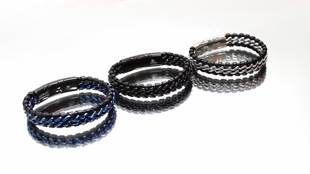 Pulsera trenzada de cuero genuino para hombre miniatura 6