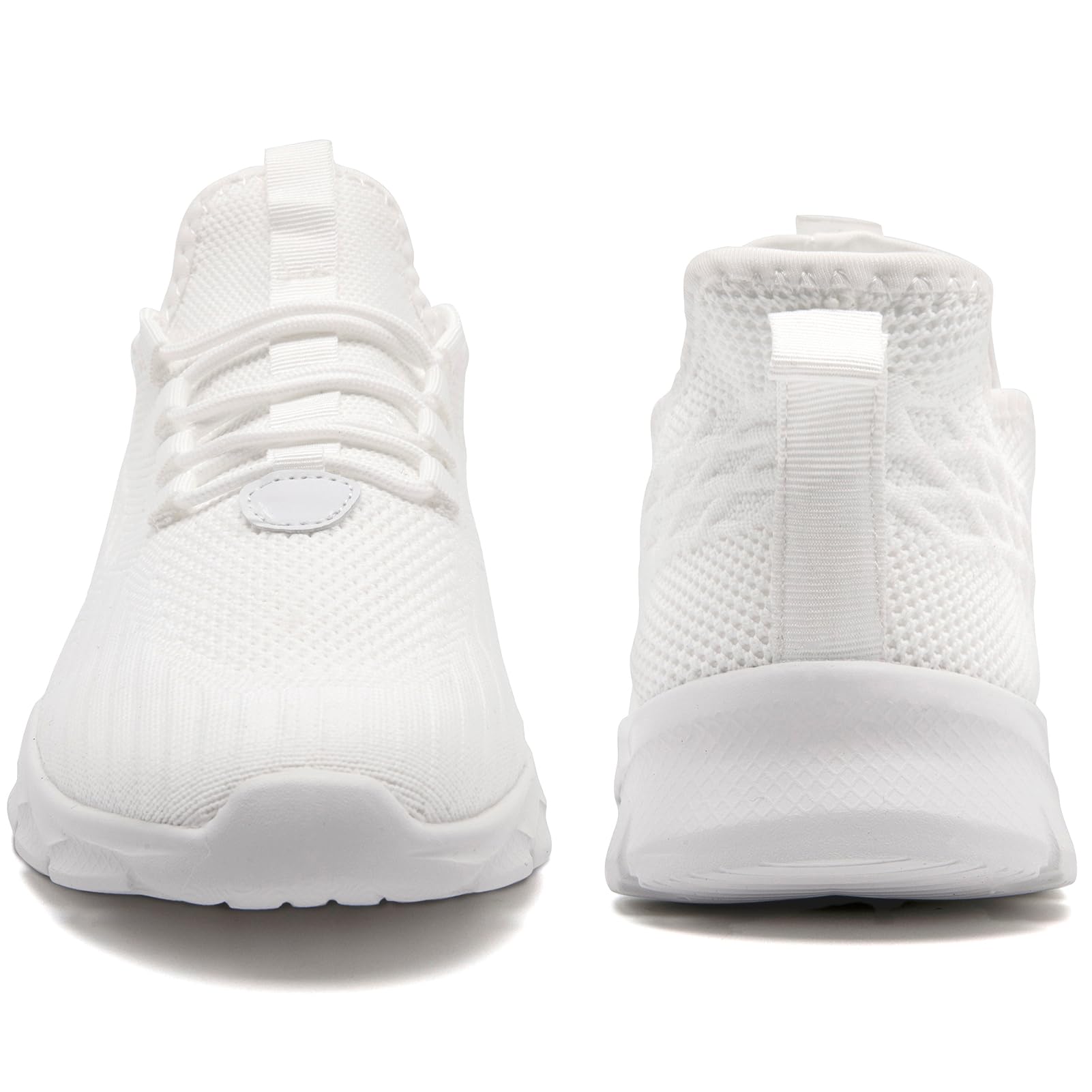Zapatillas deportivas ligeras para hombre, para correr, caminar, gimnasio, todo blanco, 44 EU | Entrenamiento, tenis, correr, fitness, trabajo, casual, cómodo, malla transpirable, antideslizante