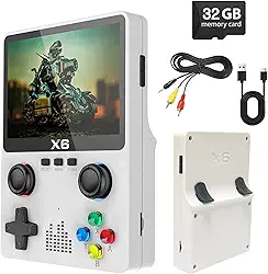 Console de Jogos Portatil Retro com 10.000 Jogos Classicos HDMI TV Saida Cartao 32GB Bateria 2000mAh Presente Video Game Portatil (Branco)