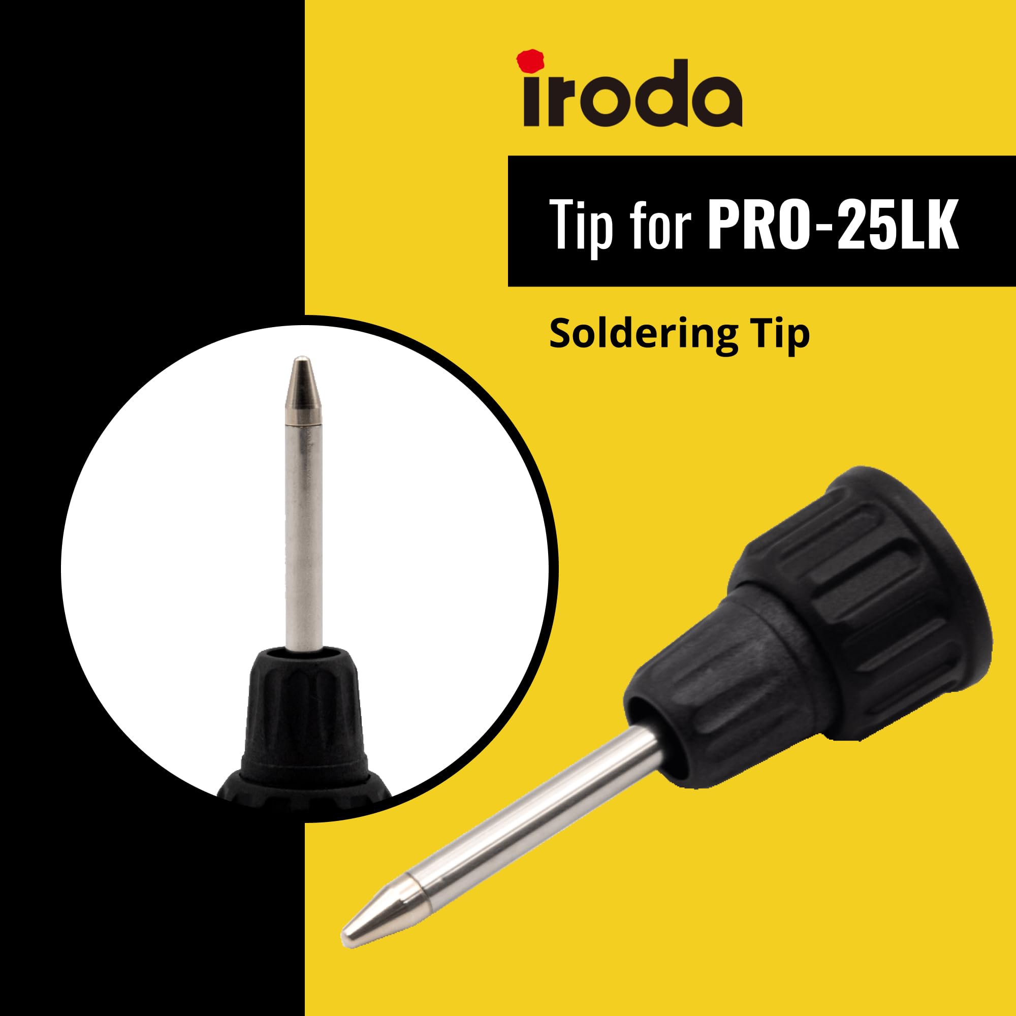 Iroda Solderpro 25LK Lot de pointes à souder de rechange pour fer à souder rechargeable avec batterie et pointe conique et couteau chaud.