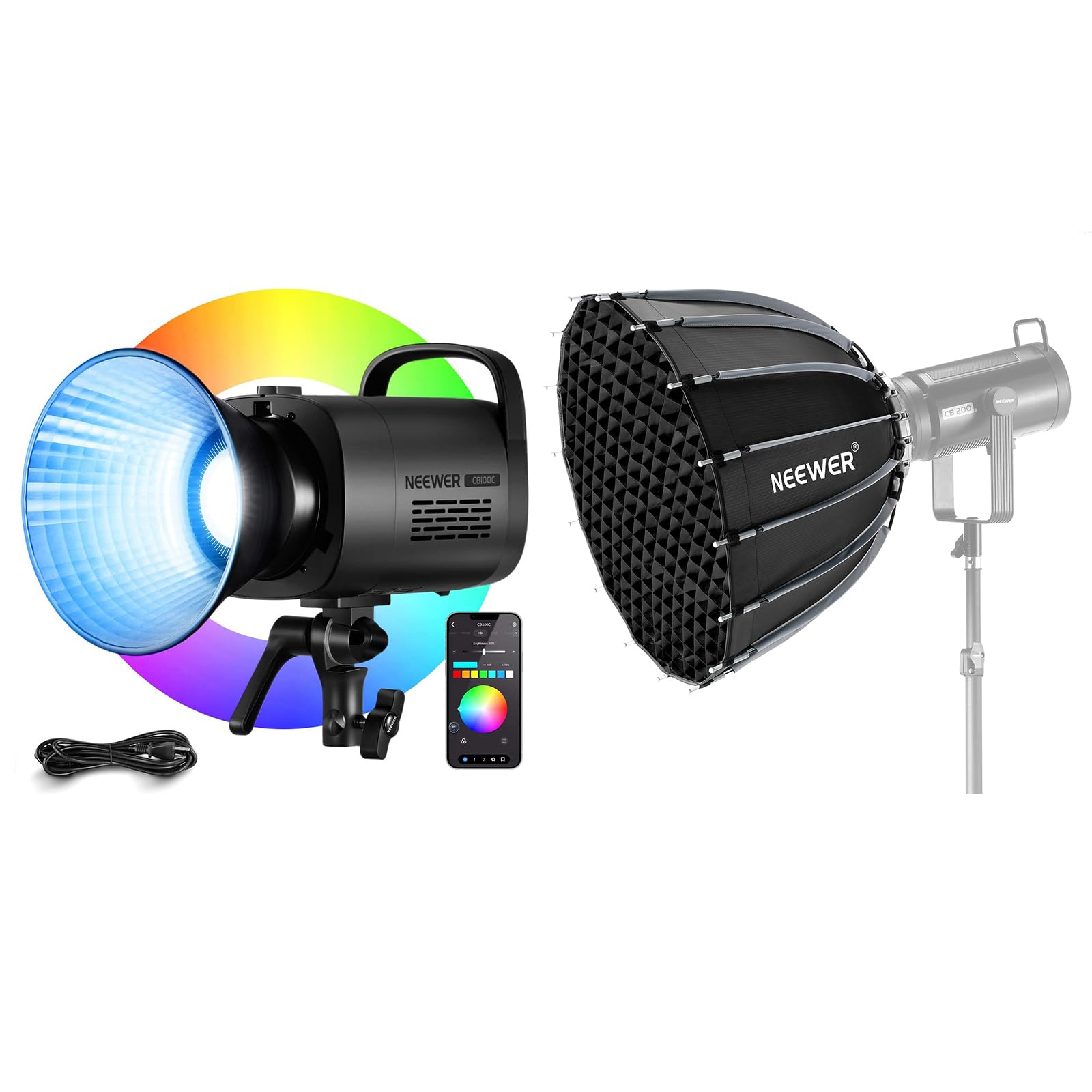 Amazon.com: NEEWER CB100C 130w RGB LED Video Light, APP/2.4G 