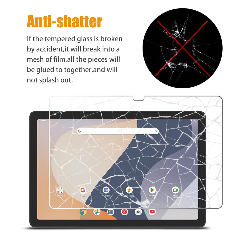 [Paquete de 2] Protector de pantalla de vidrio templado para Onn. 10.1/ Onn 10.1 Kids Tablet Gen 4 (modelo 2024) tableta de 10.1 pulgadas con vidrio protector 2.5D 9H HD sin burbujas, 4