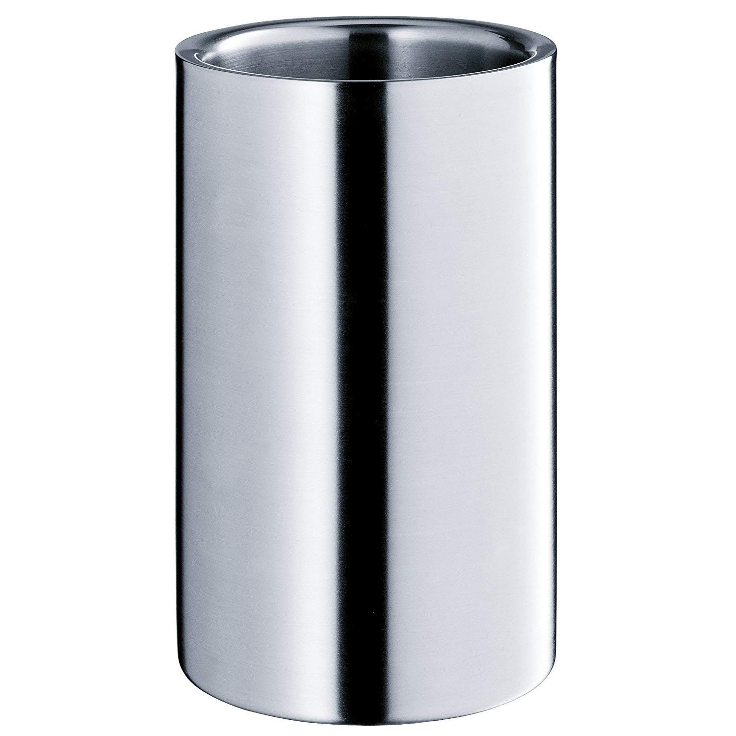 WMF Clever&More Sekt-Weinkühler Edelstahl 19,5 cm, Flaschenkühler doppelwandig, hält länger kühl & Clever&More Weinverschluss mit Aufschrift, Wein- Flaschenverschluss Ø 2,4 cm