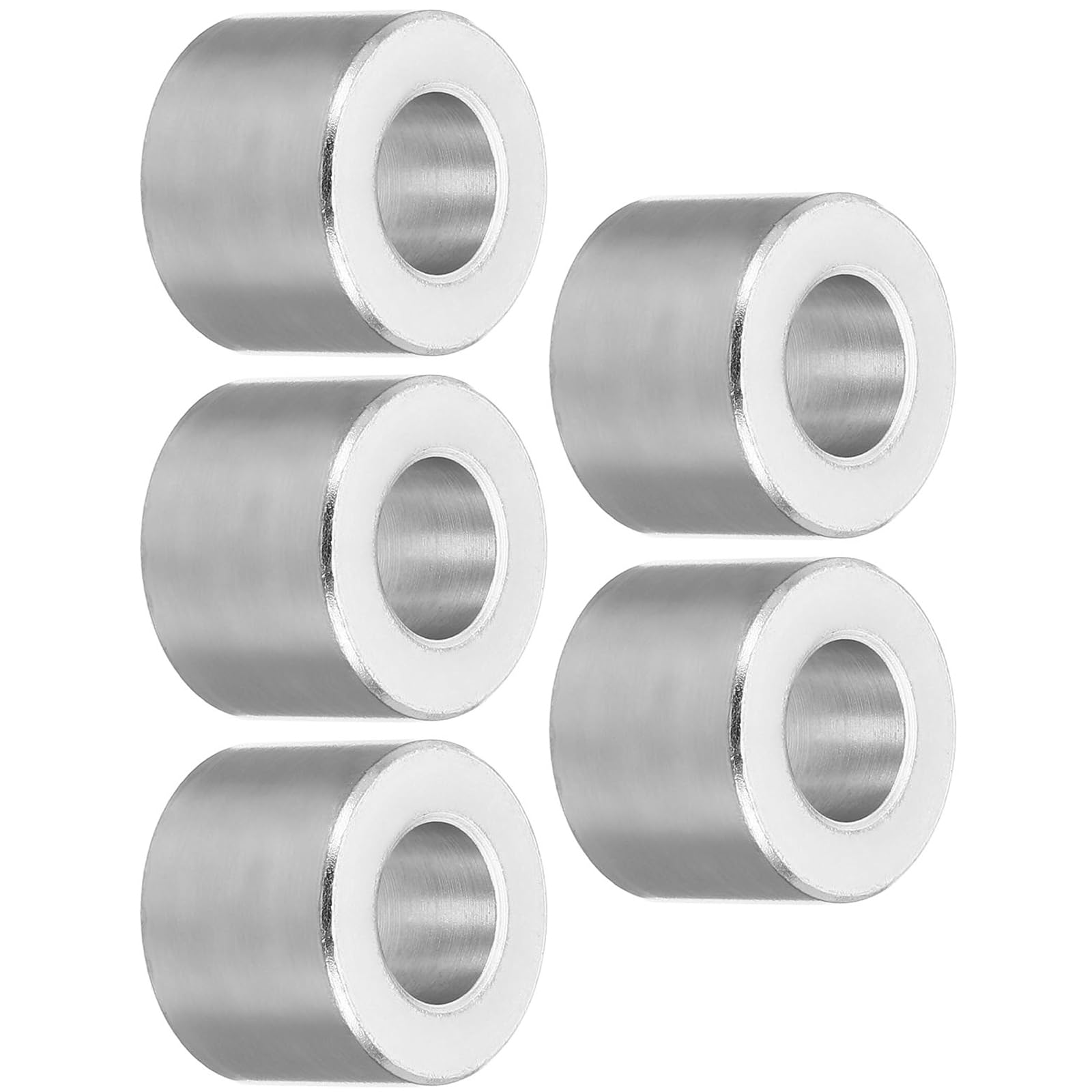 TOP-VIGOR 5Pcs M10 Aluminum Spacer, 10.5mm ID x 20mm OD x 15mm Length Metal Spacer