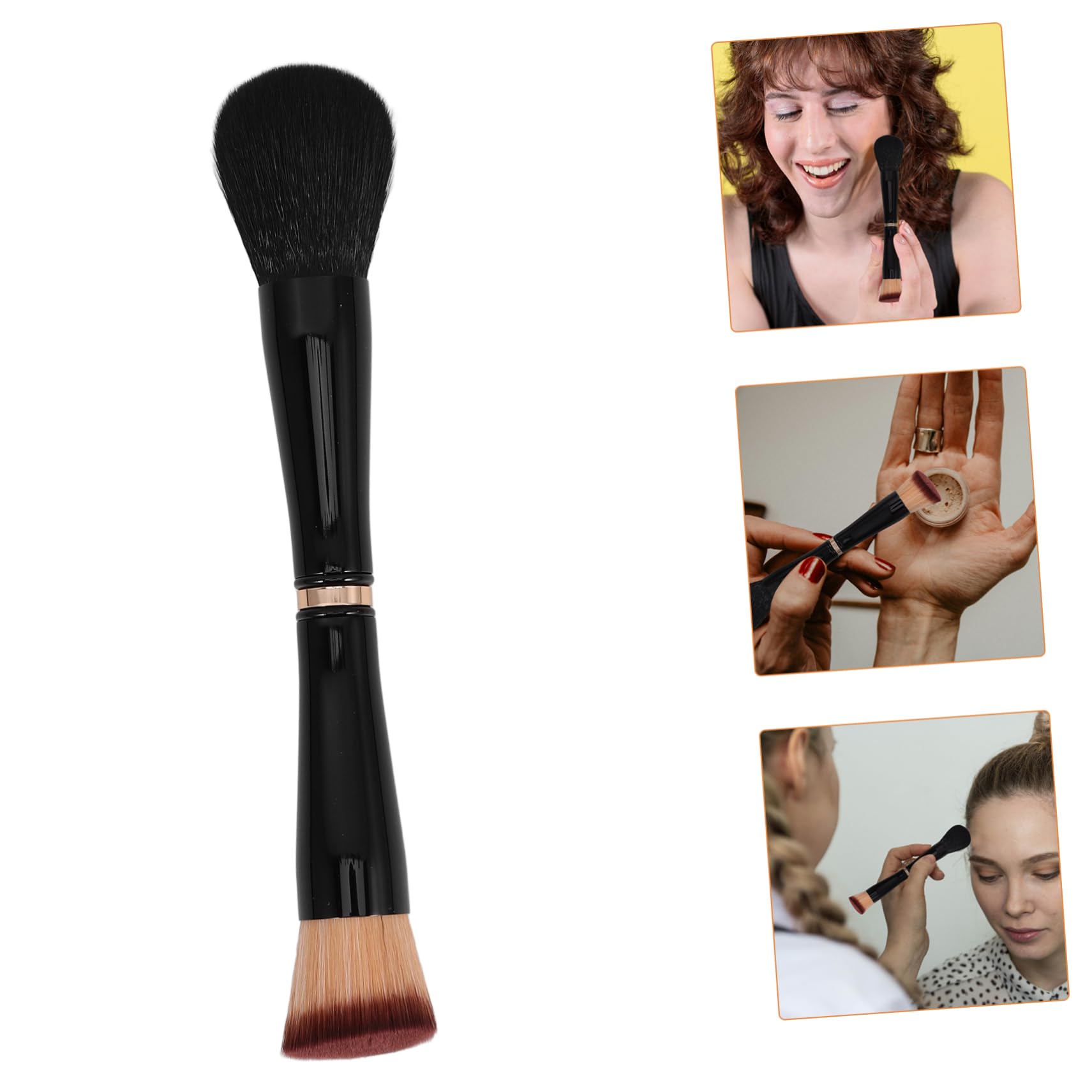 Didiseaon 5 Pz pennello da trucco Spazzola fondotinta pennello per fondotinta piccolo pennello per il trucco pennello per polvere sciolta pennello per cipria Lana di nylon di seta ondulata
