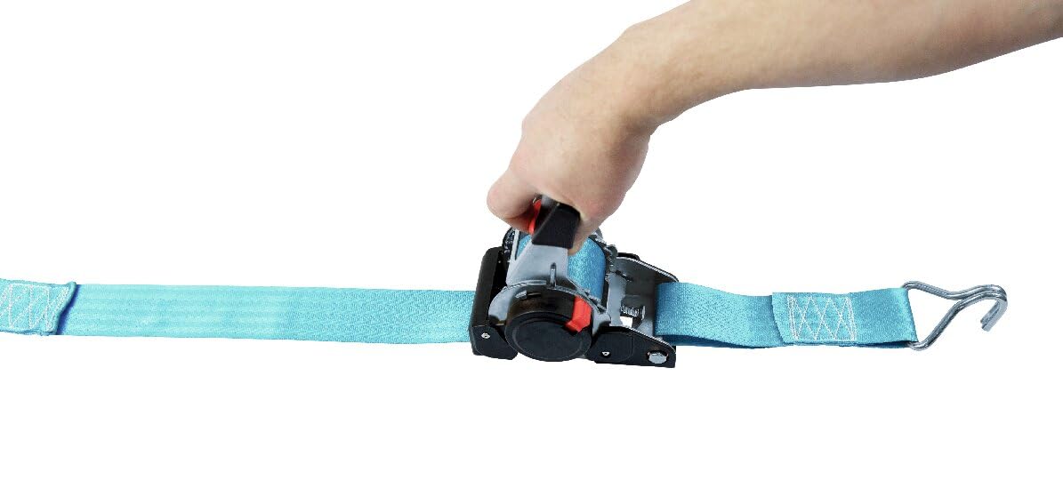 Connex Zurrgurt - Einteilig - 4,5 m x 50 mm - 1500 kg maximale Belastbarkeit - Aufrollautomatik - Mit Spannratsche & Spitzhaken - Aus Polyester/Spanngurt/Ladungssicherung/Ratschengurt / DY270624