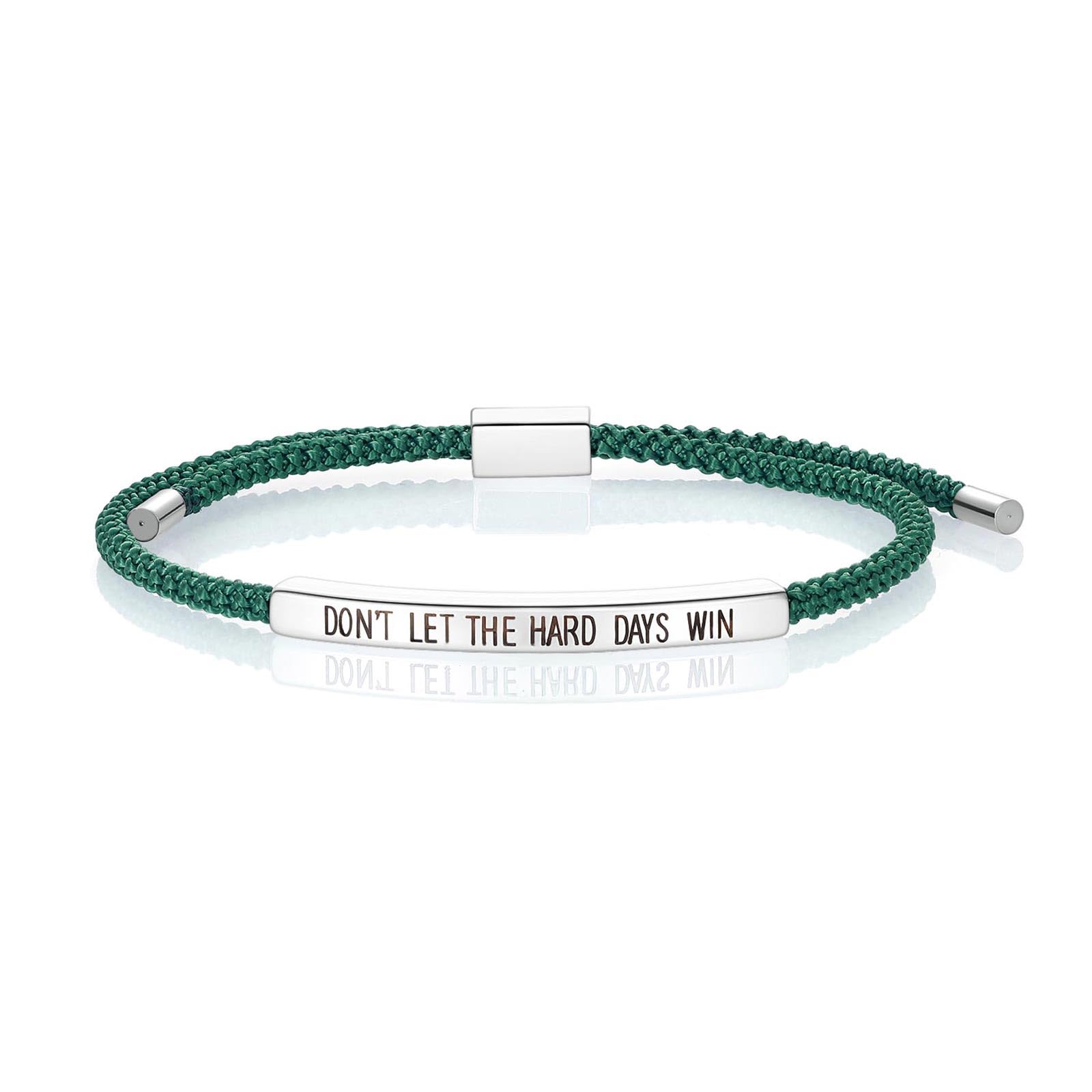 Pulsera Just Breathe de mujer y hombre joyería grabada artesanal ajustable 3