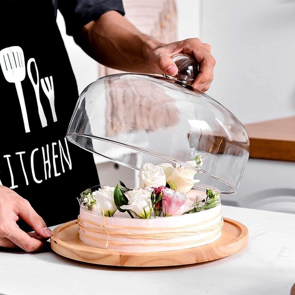 Cúpula de Postre para repostería, Cocina, Verduras y Frutas, Cubierta de Vidrio Transparente, Cubierta Antipolvo, cúpula para Queso y nueces (tamaño: 22,3 cm) (26 cm)