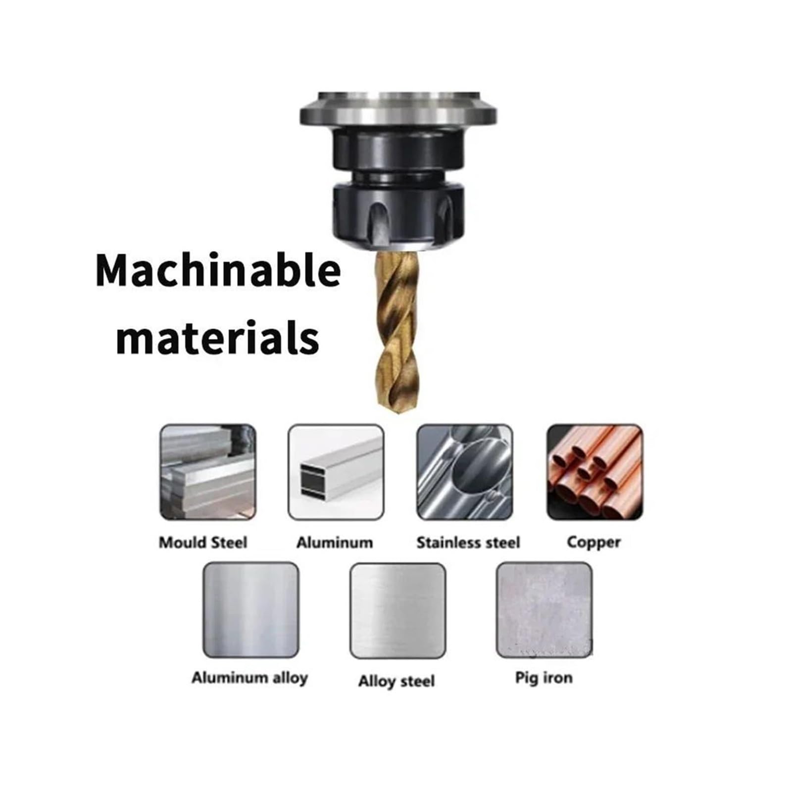 Zestaw 5 wierteł kobaltowych HSS M35, bity skręcane ze stali szybkotnącej do metalu, stali nierdzewnej i metali twardych(8.6mm)