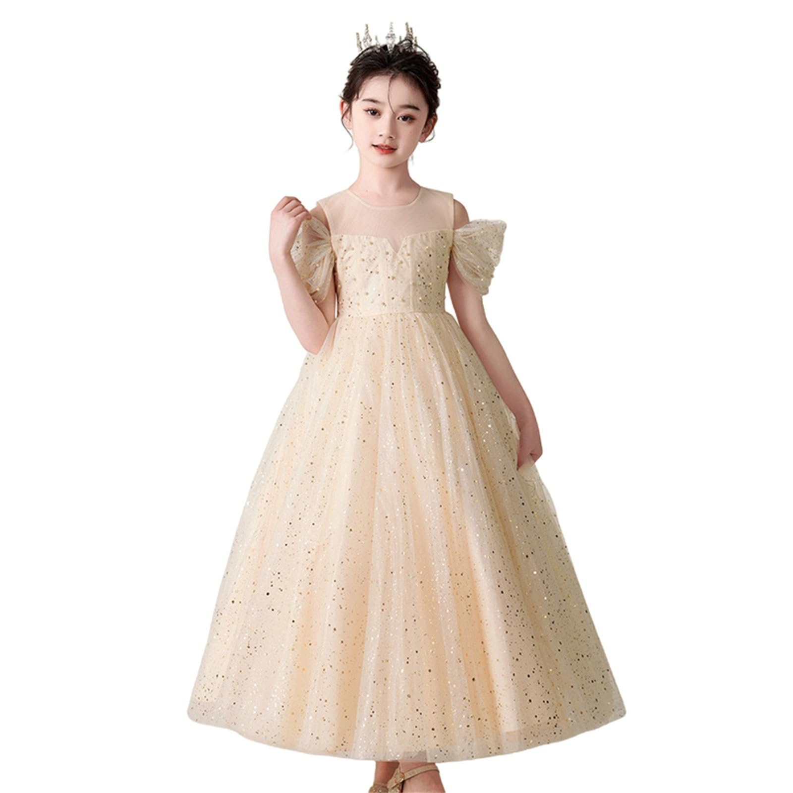Vestito da festa per ragazze, abito da principessa per feste di compleanno, abito da sera formale, damigella d'onore, matrimonio, fiore, ragazza, tulle, maxi abito da ballo