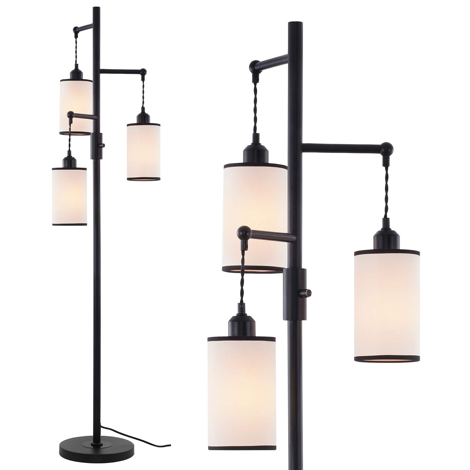 Airposta Industrial Floor Lamp with On/Off Dimmable Switch, 3Head