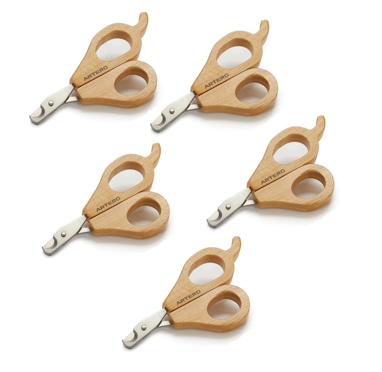 Dog Grooming Mini Nail Clippers Durable Wood Stainless Steel for Small Breed Animals (5 Clippers)