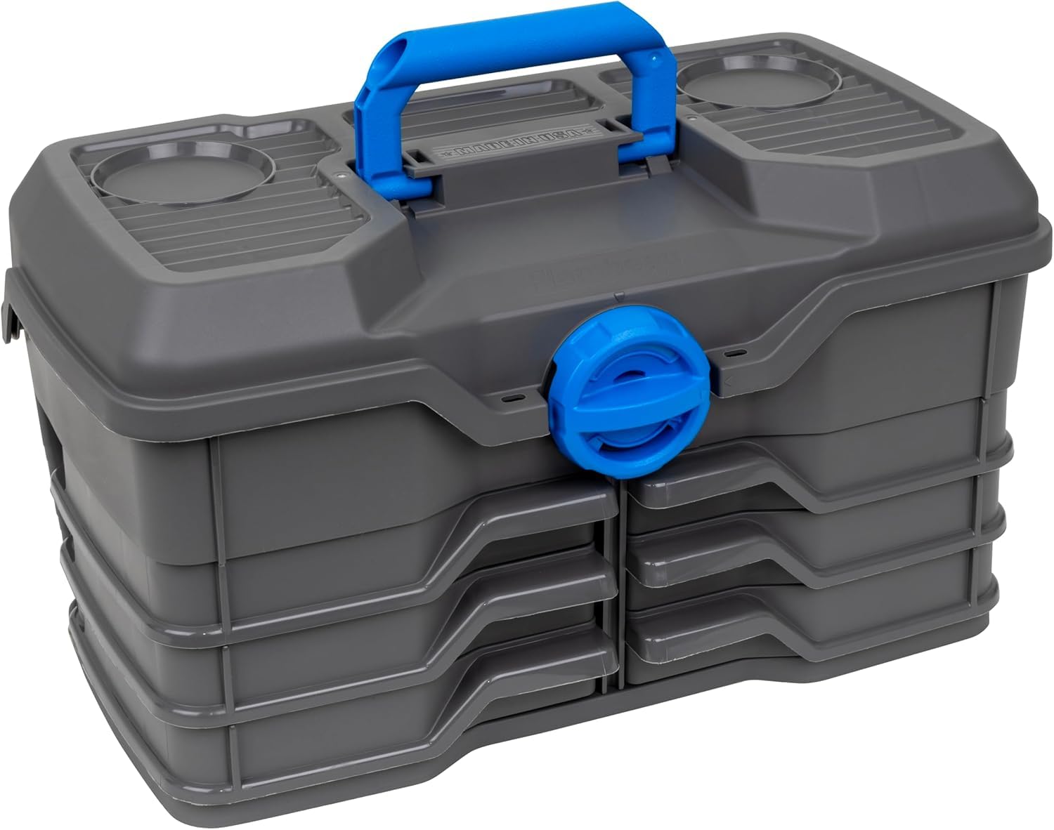 Flambeau Outdoors Next Gen 6/0 大型釣りタックルボックス - ピボットトレイ6個 32コンパートメント 25ピースタックルキット付き 釣り道具とギア収納 釣りルアーオーガナイザー ダークグレー