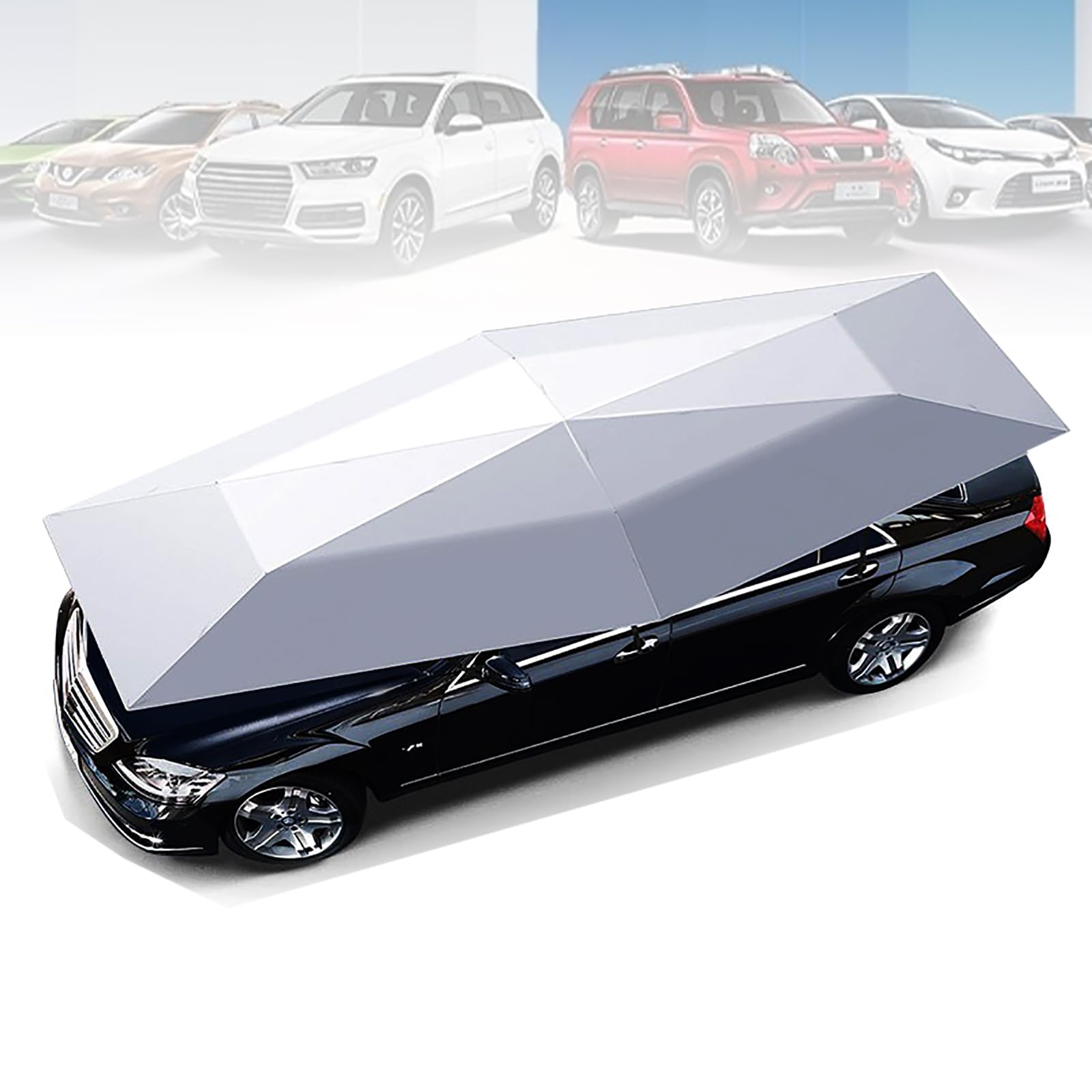Carpa para coche de 4.2m con parasol exterior y control remoto inteligente a batería