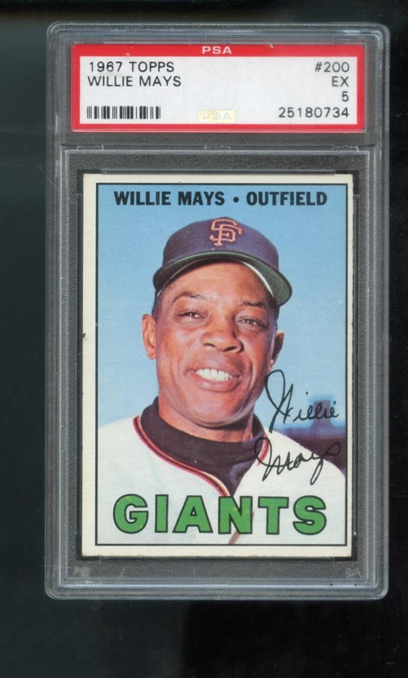 1967 Topps #200 Willie Mays San Francisco Giants PSA 5 Graded Baseball Card MLB