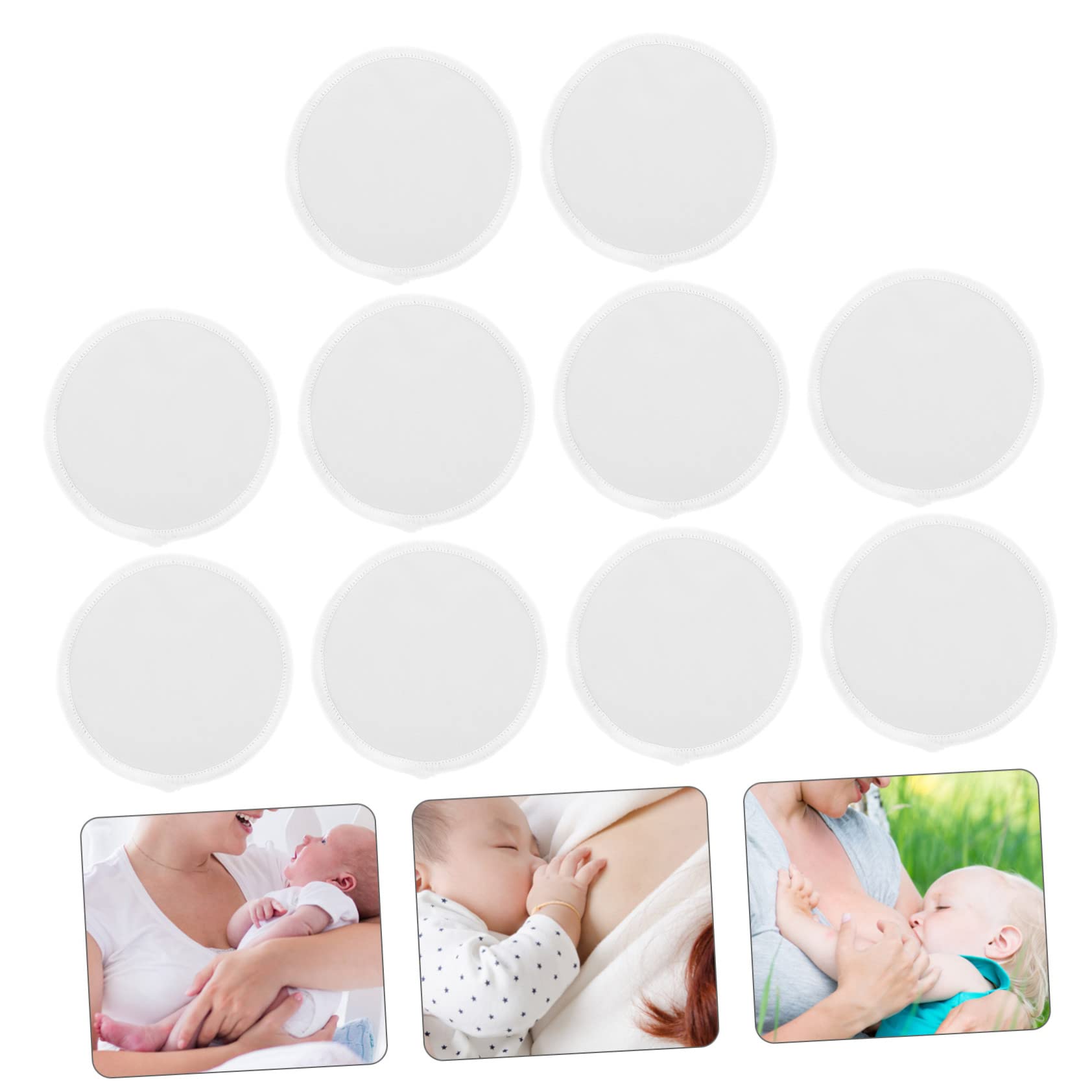 Kisangel 30piezas Almohadillas De Lactancia Reutilizables y Lavables Transpirables y Absorbentes Diseño Ergonómico para Madres Lactantes para Cuidado Piel y Comodidad