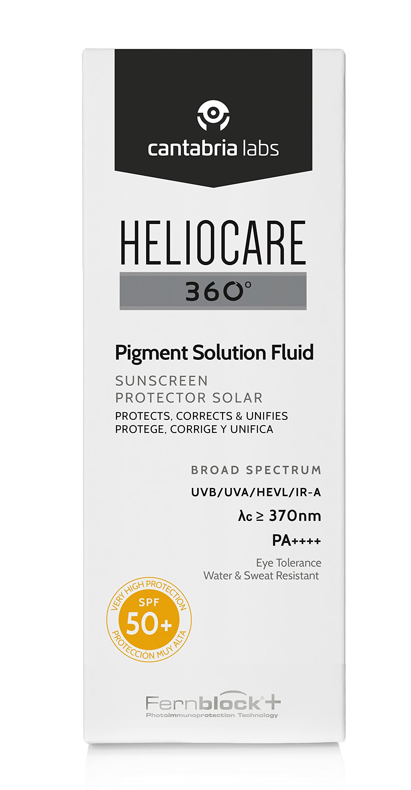 Heliocare 360° Pigment Solution Fluid Spf 50+, Crema Solar Facial,  Ultraligero, Previene y Corrige Manchas, Unifica el Tono de la Piel, Sin  Color, 50 Mililitros : Amazon.es: Belleza