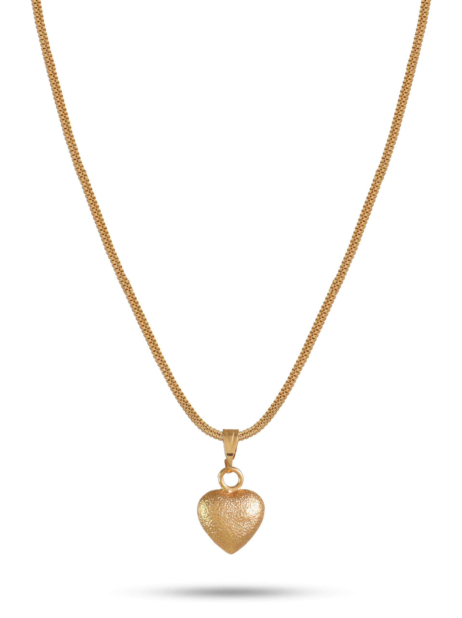 One Gram Micro Gold Plated Handcrafted Short and Small Dollar Pendant Chain for Women & Girls (18 inch)(DC-1129)