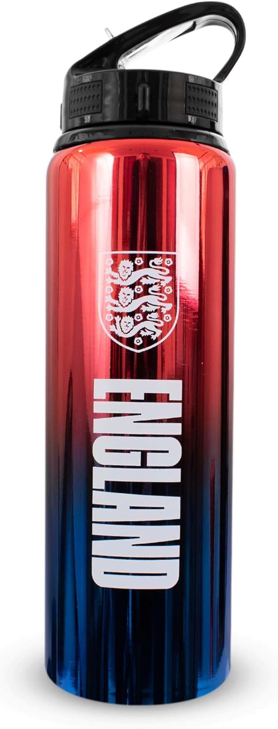 England water bottle: FA Water Bottle with Straw - Metal Water Bottle for Football Fans Sports Work School Gym Football…
